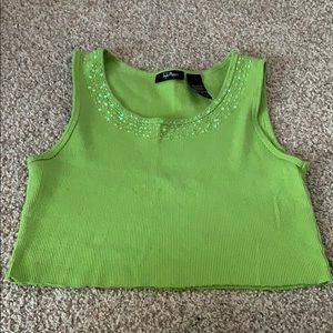 Green Cropped Tank